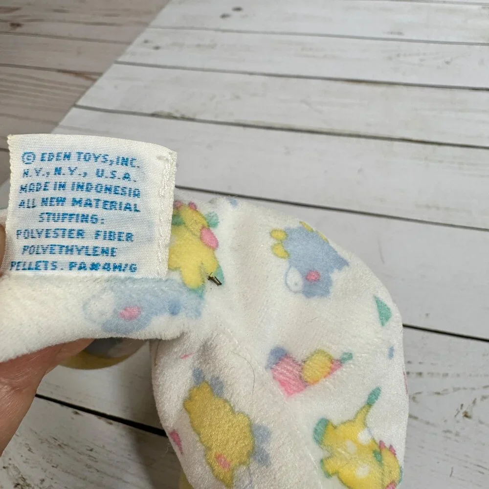 Vintage‎ Eden Baby Duck Terry Cloth Pajamas With Lambs Plush Toy Pink Beak